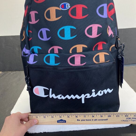 Champion 15” Backpack‎ Black cript Logos,Laptop Sleeve,Padded Straps,Unisex New - Picture 5 of 11